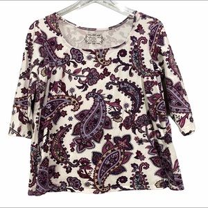 ☘️Special Tee Avenue purple floral top Size 14/16
